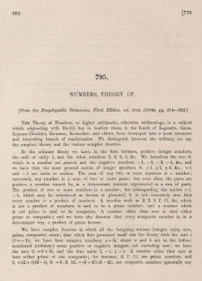 Numbers, theory of