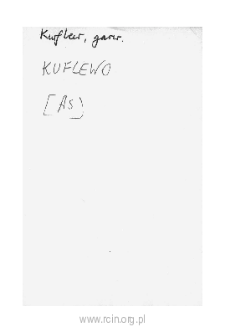 Kuflew. Files of Czersk district in the Middle Ages. Files of Historico-Geographical Dictionary of Masovia in the Middle Ages
