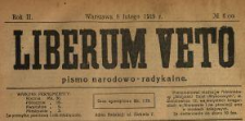 Liberum Veto : pismo narodowo-radykalne 1919 N.6