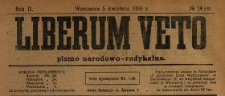 Liberum Veto : pismo narodowo-radykalne 1919 N.14
