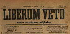 Liberum Veto : pismo narodowo-radykalne 1919 N.18