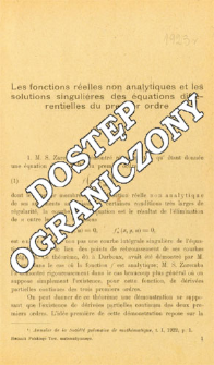 Les fonctions r&eacute;elles non analytiques et les solutions singuli&egrave;res des &eacute;quations diff&eacute;rentielles du premier ordre