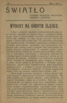 Światło : tygodnik społeczny, polityczny, naukowy i literacki 1911/12 N.7