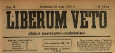 Liberum Veto : pismo narodowo-radykalne 1919 N.22