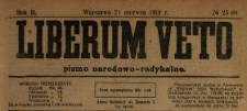 Liberum Veto : pismo narodowo-radykalne 1919 N.25