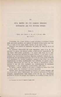 Sul moto di un corpo rigido intorno ad un punto fisso: NOTA I « Rend. Acc. Lincei », s. 5a, vol. V (2˚ sem. 1896), pp. 3-9