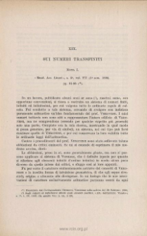 Sui numeri transfiniti: Nota I. &laquo; Rend. Acc. Lincei &raquo;, s. 5&ordf;, vol. VII (1˚ sem. 1898), pp. 91-96