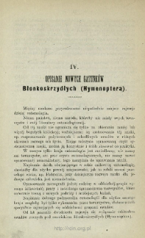 Opisanie nowych gatunk&oacute;w błonkoskrzydłych (Hymenoptera)