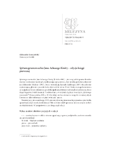 "Spitamegeranomachia" Jana Achacego Kmity &ndash; edycja księgi pierwszej