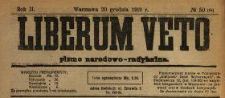 Liberum Veto : pismo narodowo-radykalne 1919 N.50