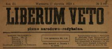 Liberum Veto : pismo narodowo-radykalne 1920 N.3