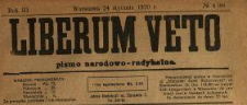 Liberum Veto : pismo narodowo-radykalne 1920 N.4