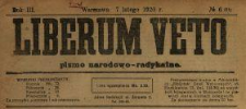 Liberum Veto : pismo narodowo-radykalne 1920 N.6