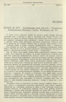 Górny, M. 1975 - Zooekologia gleb leśnych - Państwowe Wydawnictwo Rolnicze i Leśne, Warszawa, str. 311