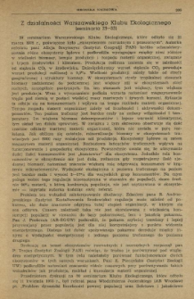 Z działalności Warszawskiego Klubu Ekologicznego (seminaria 29-33)