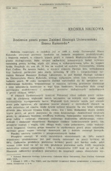 Badania prerii przez Zakład Ekologii Uniwersytetu Stanu Kolorado