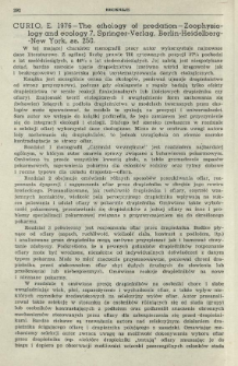 Curio, E. 1976 - The ethology of predation - Zoophysiology and ecology 7, Springer-Verlag, Berlin-Heidelberg-New York, ss. 250