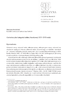 Curiositas jako kategoria kultury barokowej (XVI&ndash;XVII wiek)