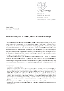 Tw&oacute;rczość Persjusza w "Kronice polskiej" Mistrza Wincentego