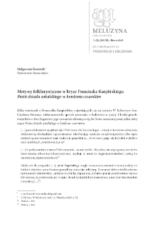 Motywy folklorystyczne w liryce Franciszka Karpińskiego. "Pieśń dziada sokalskiego w kordonie cesarskim"