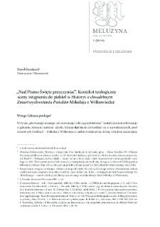 &bdquo;Nad Pismo Święte przyczyniać&rdquo;. Kontekst teologiczny sceny zstąpienia do piekieł w "Historyi o chwalebym Zmartwychwstaniu Pańskim" Mikołaja z Wilkowiecka
