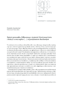 Śmierć grzesznika. Kilka uwag o "Anatomii Martynusa Lutra i Relacyi a oraz suplice [&hellip;] za predykantem Burchardym"