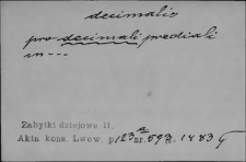 Kartoteka Słownika Łaciny Średniowiecznej; decimalis-dedoceo