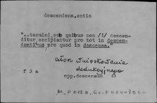 Kartoteka Słownika Łaciny Średniowiecznej; descendens-destitutus