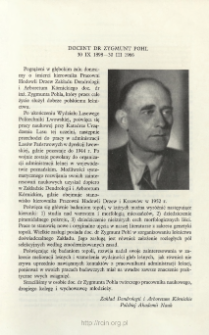 Docent Dr. Zygmunt Pohl (posthumous remembrance)