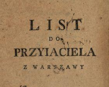 List Do Przyiaciela Z Warszawy