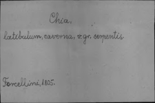 Kartoteka Słownika Łaciny Średniowiecznej - Indeksy i Katalogi; Index rerum: Chia-Euphonia