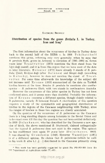 Distribution of species from the genus Betula L. in Turkey, Iran and Iraq