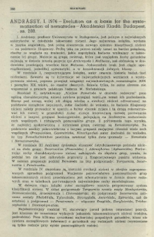 Andr&aacute;ssy, I. 1976 - Evolution as a basis for the systematization of nematodes - Akad&eacute;miai Kiad&oacute;, Budapest, ss. 288.