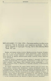 Wielgolaski, F. E. (Ed.) - Fennoscandian tundra ecosystems. Part 2. Animals and systems analysis - Ecological studies 17, Springer-Verlag, Berlin-Heidelberg-New York, 337 pp.