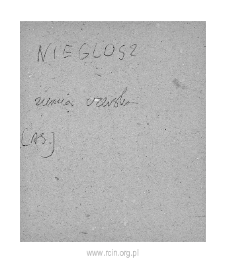 Nielgosz. Files of Czersk district in the Middle Ages. Files of Historico-Geographical Dictionary of Masovia in the Middle Ages