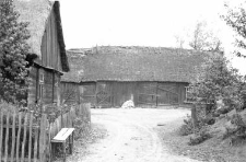 An entrance to a barn