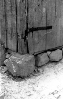 A fragment of a half-timbered barn without substructure