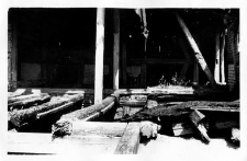 Pillars supporting a roof of a barn