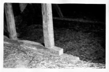 A structure of a half-timbered barn