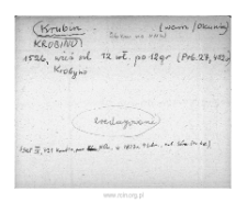 Krubin. Files of Warsaw district in the Middle Ages. Files of Historico-Geographical Dictionary of Masovia in the Middle Ages