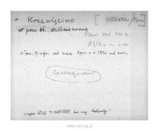 Krzewiecino. Files of Warsaw district in the Middle Ages. Files of Historico-Geographical Dictionary of Masovia in the Middle Ages