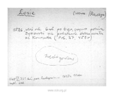 Losie. Files of Warsaw district in the Middle Ages. Files of Historico-Geographical Dictionary of Masovia in the Middle Ages