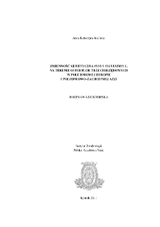 Zmienność genetyczna Pinus sylvestris L. na terenie ostoi flor trzeciorzędowych w południowej Europie i południowo-zachodniej Azji