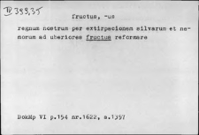 Kartoteka Słownika Łaciny Średniowiecznej; fructus - funditus