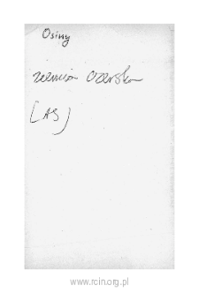 Osiny. Files of Czersk district in the Middle Ages. Files of Historico-Geographical Dictionary of Masovia in the Middle Ages