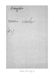 Ostryb&oacute;r. Files of Czersk district in the Middle Ages. Files of Historico-Geographical Dictionary of Masovia in the Middle Ages