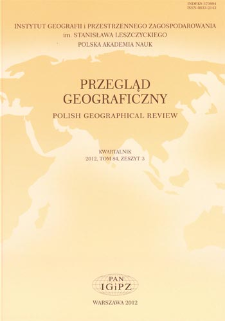 Przegląd Geograficzny T. 84 z. 3 (2012), Spis treści