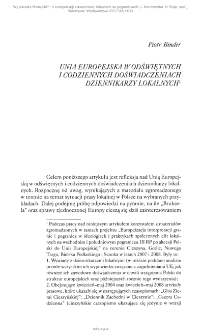 Unia Europejska w odświętnych i codziennych doświadczeniach dziennikarzy lokalnych