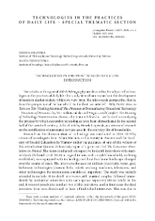 Technologies in the Practices of Daily Life: Introduction