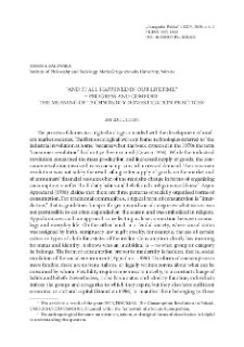 “And it All Happened in Our Lifetime” – Progress and Comfort: The Meaning of Technology Domestication Practices
